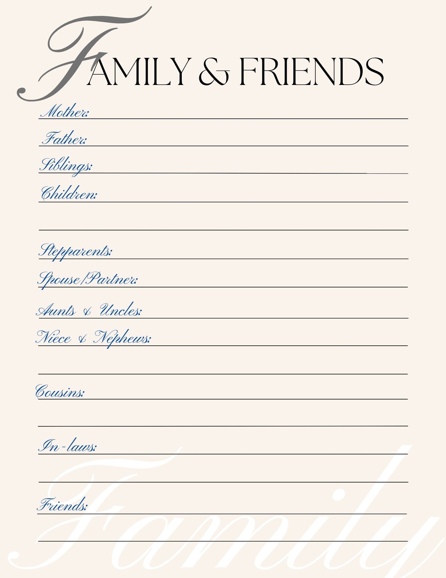 Personal Affairs Planner