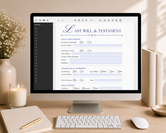 Personal Affairs Planner- Fillable PDF