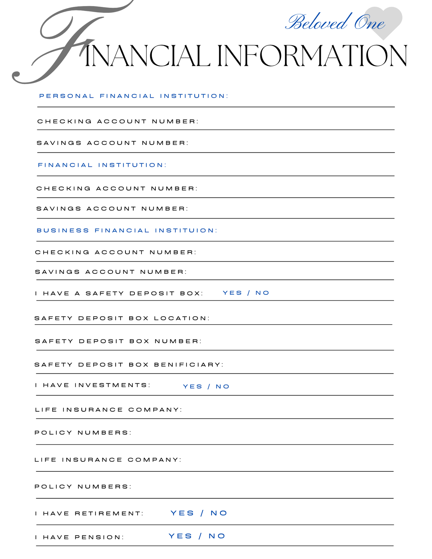 Personal Affairs Planner