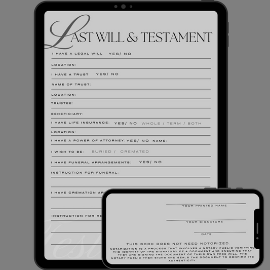 Personal Affairs Planner- Fillable PDF